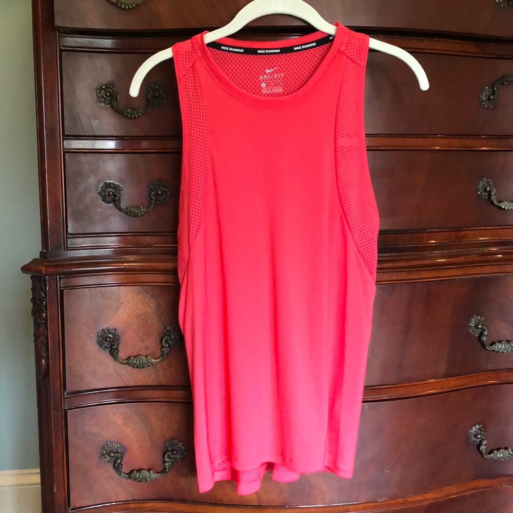 Bright pink nike running tank